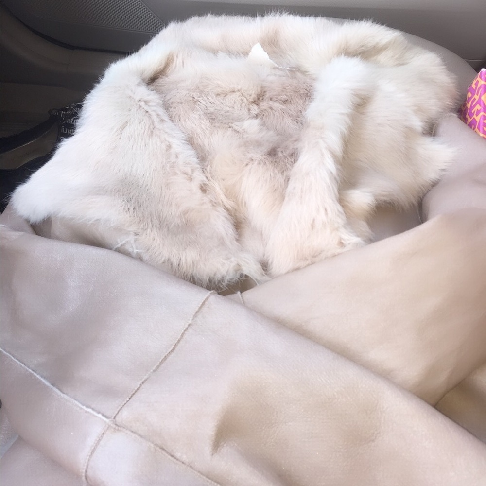 Elegant Cream Fur Women's Coat